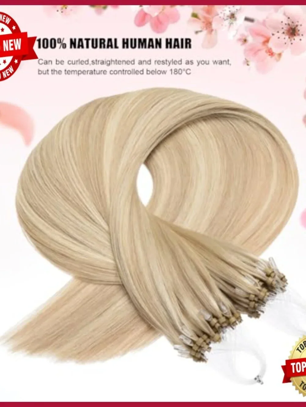 24 Inch Human Hair Extensions Micro Bead Loop 50g Pack Remy Quality